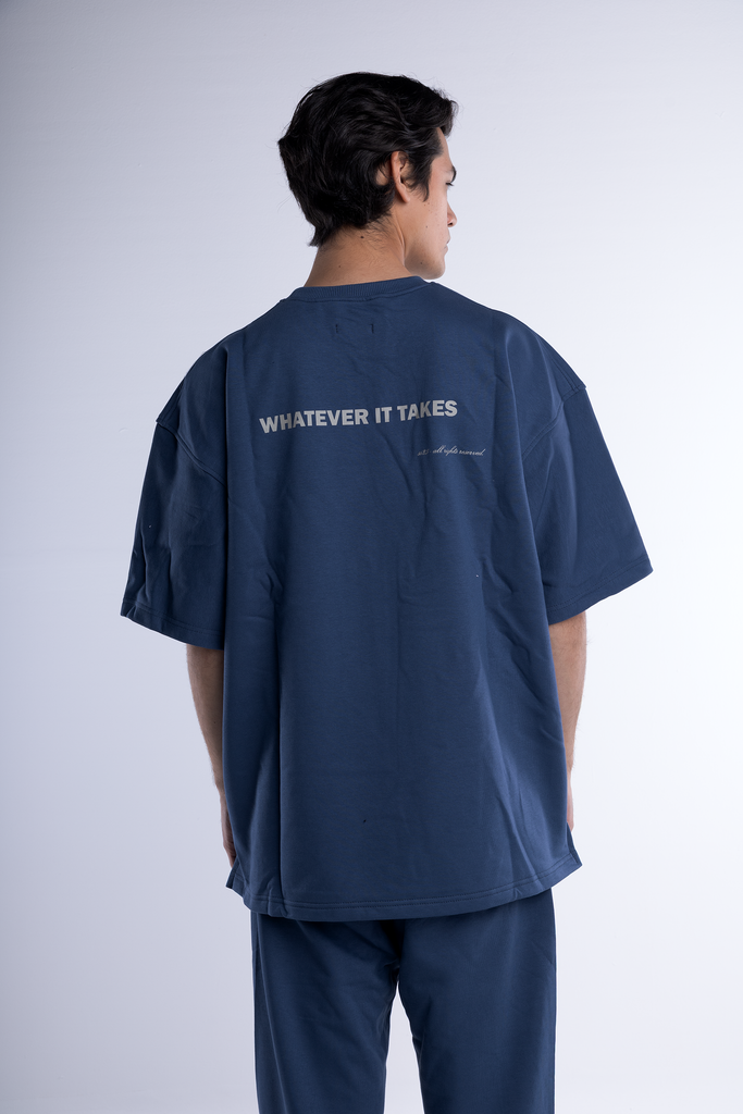 Persistence Heavyweight Oversized T-Shirt - Navy Blue